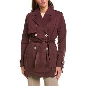 Fleurette Womens  Trench Coat, Red